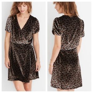Madewell Velvet Wrap Dress in Petite Blooms